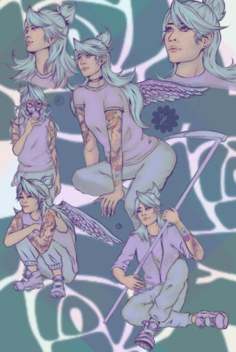 Qsmp jaiden animation drawn using photos of Jaiden animations like a face study